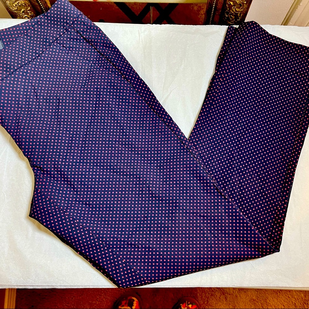 Blue and orange poka dots dress pants size 6reg